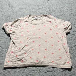 J. Crew Beige T-Shirt with Pink Accents